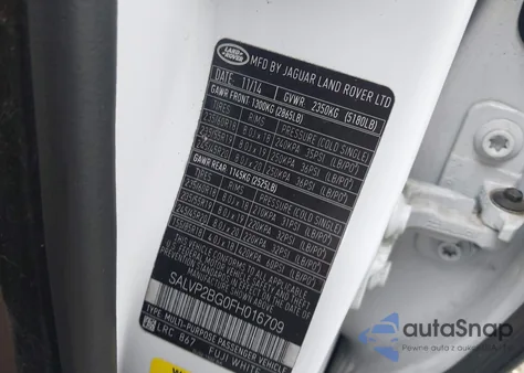 2015 Land Rover Range Rover Evoque Pure from USA, damaged, VIN SALVP2BG0FH016709